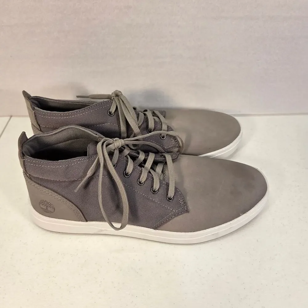 Timberland Gray Chukka Sneakers Mens 10 Nubuck Canvas Lace Up Casual Shoes NWT